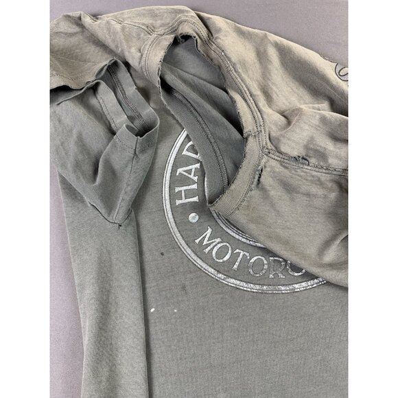 Rare Vintage Y2K Harley Davidson Thrashed Fade Cocoa Beach Florida 2XL Fit Shirt - Picture 14 of 16